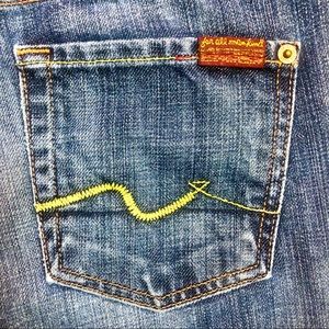 7 for all Mankind Bootcut Jeans 100% Cotton 32" Inseam U075D061U-061U, Size 26